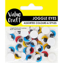 Value Craft 12mm Joggle Eyes with Lashes 30 Pieces