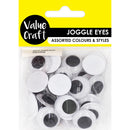 Value Craft 20mm Joggle Eyes Black and White 30 Pieces