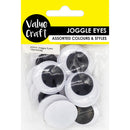 Value Craft 30mm Joggle Eyes Black and White 12 Pieces