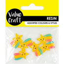 Value Craft Resin Rainbow Star Embellishments 6 Pieces
