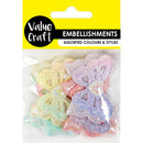 Value Craft 50mm Pastel Butterfly Embellishments 4 Pieces
