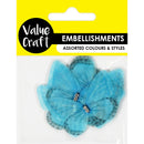 Value Craft 45mm Organza Butterfly Embellishments 8 Pieces