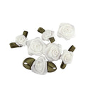 Value Craft White Grub Roses Embellishments Pack of 16