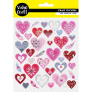 Value Craft Stickers Foil Hearts & Feathers