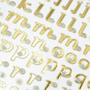 Value Craft Stickers Glitter Lowercase Alphabet Gold