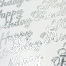 Value Craft Stickers Metallic Happy Birthday Silver