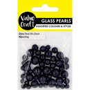 Value Craft Black Pearl Glass Beads 49 Pieces
