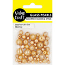 Value Craft Gold Pearl Glass Beads 49 Pieces