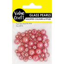 Value Craft Rose Pink Pearl Glass Beads 49 Pieces