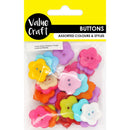 Value Craft Assorted Flower Buttons with 1m Thread 30g