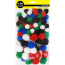 Value Craft Assorted Multicolour Pom Poms 100 Pieces