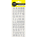 Value Craft Stickers Silver Rhinestone Alphabet 55 Pieces
