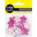 Value Craft Flower Rhinestones 63 Pieces