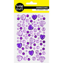 Value Craft Adhesive Purple & Silver Heart Rhinestones