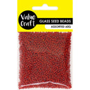 Value Craft Red Glass Seed Beads 60g