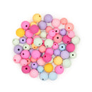 Value Craft Round Wood Beads Pastel 60 Pieces