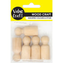 Value Craft Wooden People Natural Set of 5