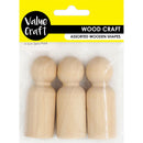 Value Craft Wooden People Natural Set of 3