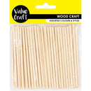 Value Craft Wooden Sticks Natural Set of 50