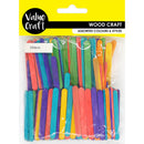 Value Craft Wooden Sticks Multicolour Set of 250