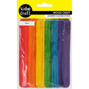 Value Craft Wooden Jumbo Sticks Multicolour Pack of 30