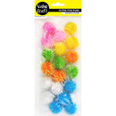 Value Craft 30mm Glitter Pastel Pom Poms 20 Pieces