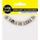 Value Craft Large Hole Silver Beads 13 Pieces