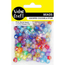 Value Craft Plastic Pony Beads Crystal Finish 35g