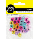 Value Craft 9mm Alphabet Crystal Round Beads 30 Pieces