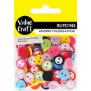 Value Craft 10mm Multicolour Buttons 90 Pieces