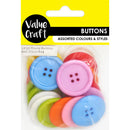 Value Craft 30mm Multicolour Buttons 20 Pieces
