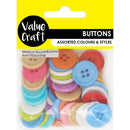 Value Craft 20mm Multicolour Plastic Buttons 50 Pieces