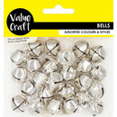 Value Craft 20mm Silver Sleigh Bells 20 Pieces