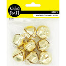 Value Craft 35mm Gold Sleigh Bells 8 Pieces