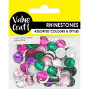 Value Craft 12mm Multicolour Rhinestones 50 Pieces