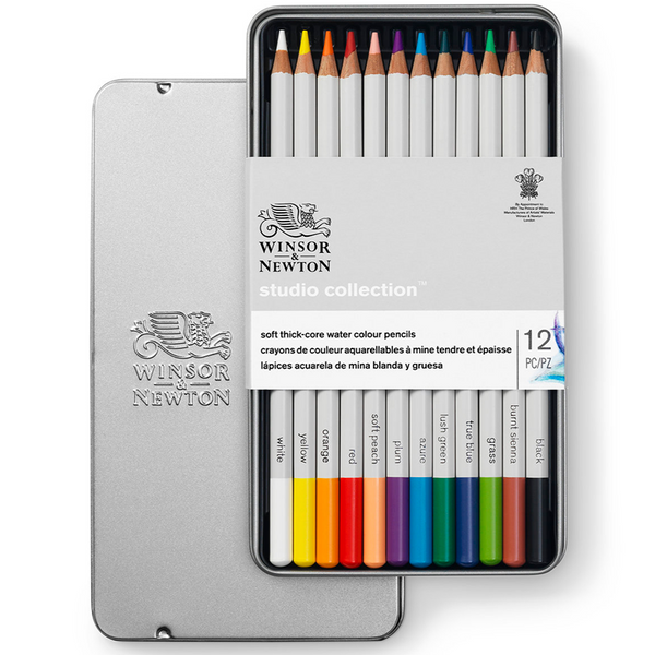 Winsor & Newton Studio Watercolour Pencil Tin of 12