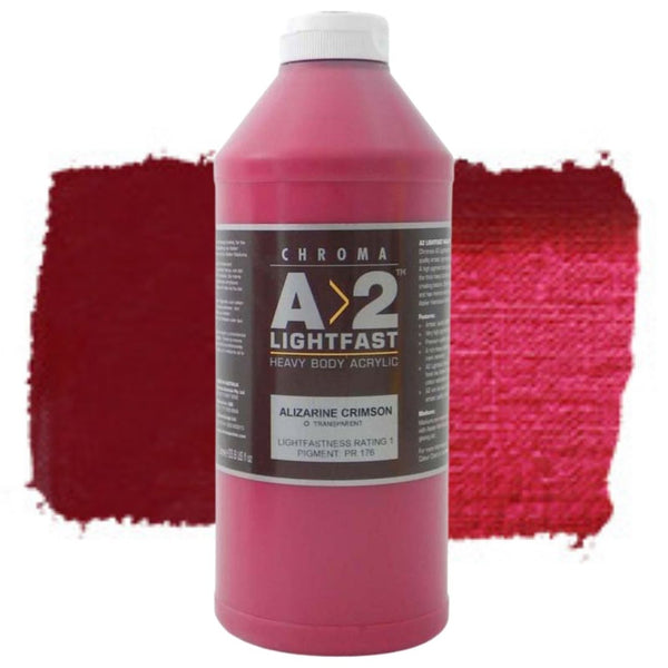 A2 Acrylic Paints 1 Litre#Colour_ALIZARIN CRIMSON