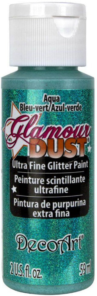 Decoart Glamour Dust Glitter Craft Paint 2oz 59ml#Colour_AQUA