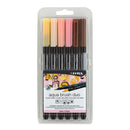Lyra Aqua Dual Brush Markers Skin Tones Set of 6