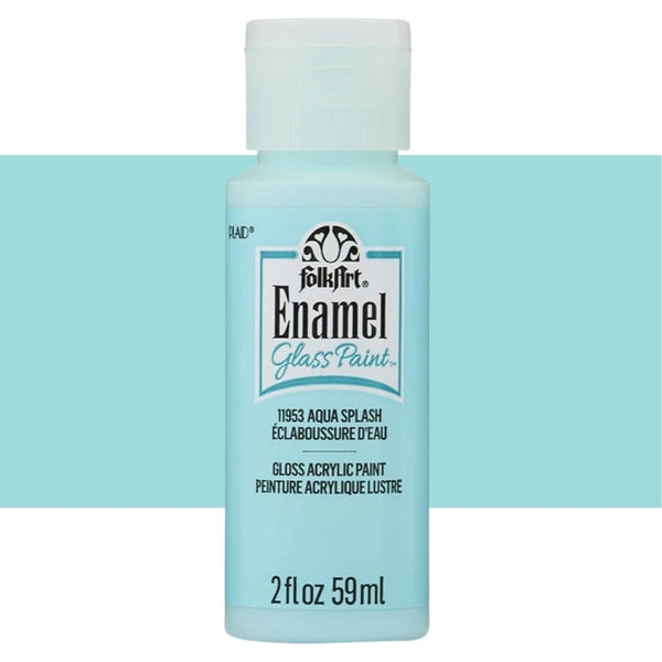 FolkArt Glass Acrylic Enamel Paints 59ml#Colour_AQUA SPLASH