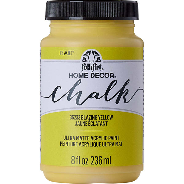 Folk Art Home Decor Chalk Acrylic Craft Paint 8oz/236ml#Colour_BLAZING YELLOW