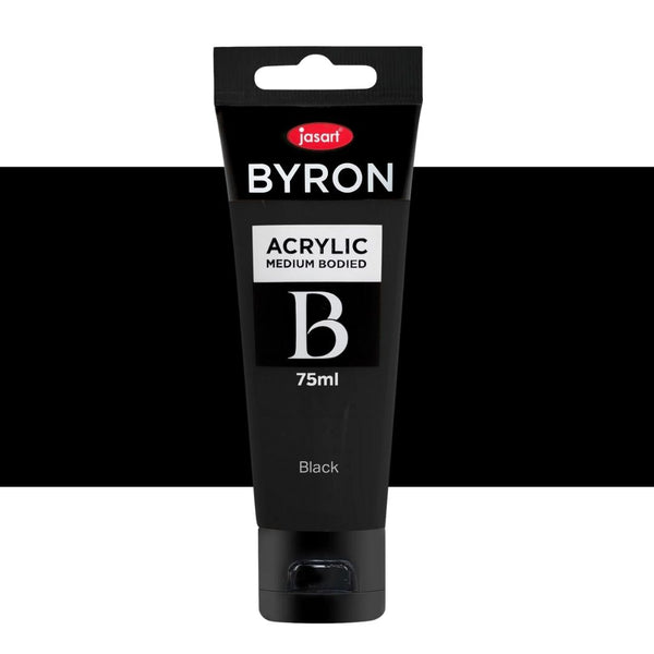 Jasart Byron Acrylic Paints 75ml#Colour_BLACK