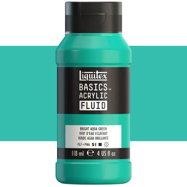 Liquitex Basics Acrylic Fluid Paints 118ml#Colour_BRIGHT AQUA GREEN