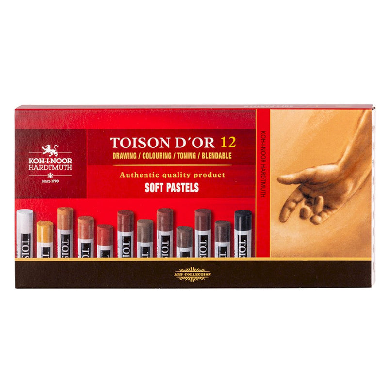 Koh-I-Noor 8522 Toison D'or Pastels - Set Of 12 Browns