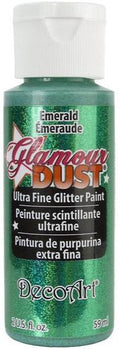 Decoart Glamour Dust Glitter Craft Paint 2oz 59ml#Colour_EMERALD
