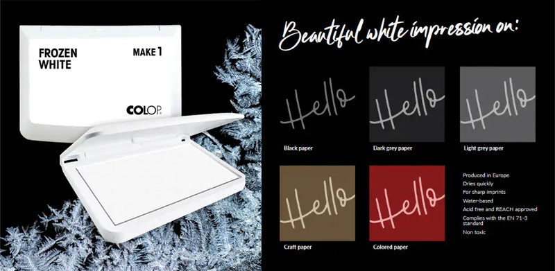 Colop Make 1 Stamp Pad 90x50mm Frozen White
