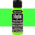Decoart Stylin Multi Surface Fashion Acrylic Craft Paint 2oz#Colour_NEON GLOWING GREEN