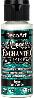 Decoart Americana Enchanted Shimmer Topcoat Paints 59ml#Colour_GREEN