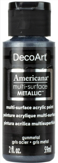 Decoart Americana Multi-Surface Metallic Paints 59ml#Colour_GUNMETAL