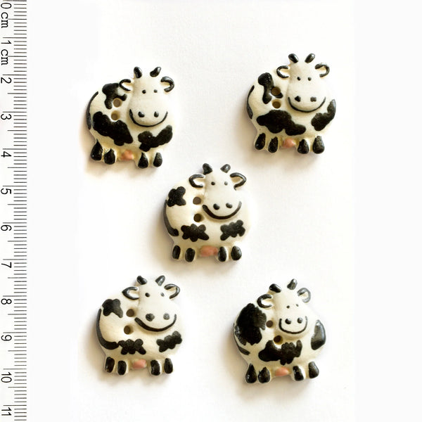 Incomparable Buttons - Cows - Card of 4